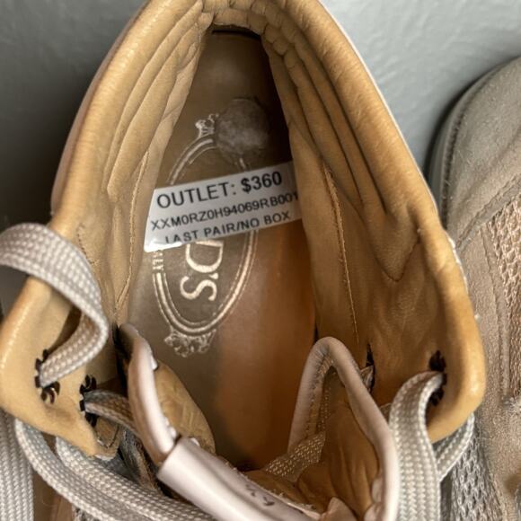 Tod’s high-top sneakers Creamy‎ White Suede Mesh Men’s 6.5 main image 9
